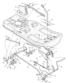 Mower Housing Suspension Diagram and Parts List for 30560X70D 1996 Briggs and Stratton Lawn Tractor